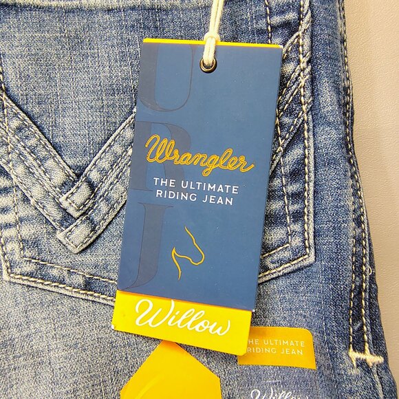 Wrangler Willow Women's Junior Boot Cut Riding Blue Denim Jeans - Picture 7 of 10